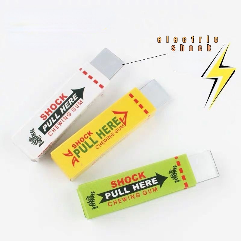 Pull Head Shocking Toy Practical Electric Shock Chewing Gum Anti-stress  Creative Fashion Interesting Portable Gadget Prank Trick